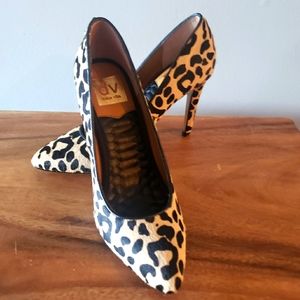 Dolce Vita Leopard Print Pony Hair Heels
